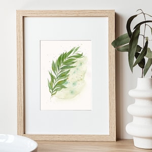 Foglie di oleandro* dipinto originale acquerello, illustrazione natura, quadro botanico, acquerello decorativo minimalista, design casa