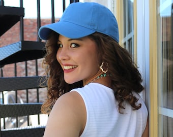 Plain Sky Blue Baseball Cap - 25+ Color Options - Mens/Womens