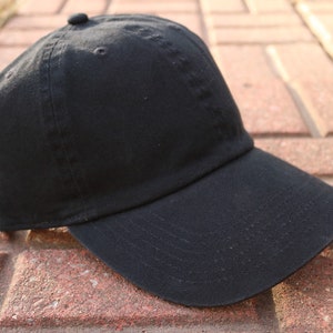 Black Baseball Cap | Mens or Womens Cap | Plain Cap | Trucker Hat | Adjustable