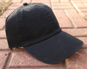 Black Baseball Cap | Mens or Womens Cap | Plain Cap | Trucker Hat | Adjustable
