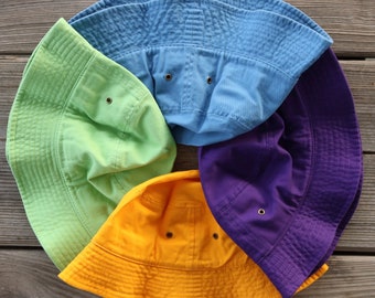 Bucket Hat | 20+ Color Options | Mens or Womens | Multiple Sizes | 90s Fashion | Travel Cap | Floppy | Vintage Style | Simple Solid | Plain