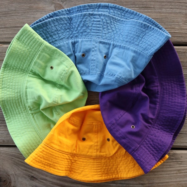 Bucket Hat | 20+ Color Options | Mens or Womens | Multiple Sizes | 90s Fashion | Travel Cap | Floppy | Vintage Style | Simple Solid | Plain