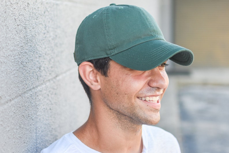 MenWomens Plain Dark Green Baseball Cap Quality 100 /% Cotton Hat