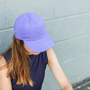 Lavender Baseball Cap Men/Womens Plain Quality 100 % Cotton Hat Adjustable Light Purple Lilac Tiktok color summer look 90s image 2