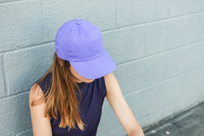 Lavender Baseball Cap Men/Womens Plain Quality 100 % Cotton Hat Adjustable Light Purple Lilac Tiktok color summer look 90s image 2