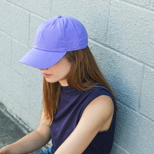 Lavender Baseball Cap Men/Womens Plain Quality 100 % Cotton Hat Adjustable Light Purple Lilac Tiktok color summer look 90s image 1