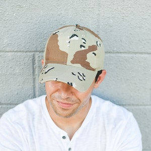 Desert Camo Baseball Cap - Men/Womens - Plain - Quality - 100 % Cotton Hat