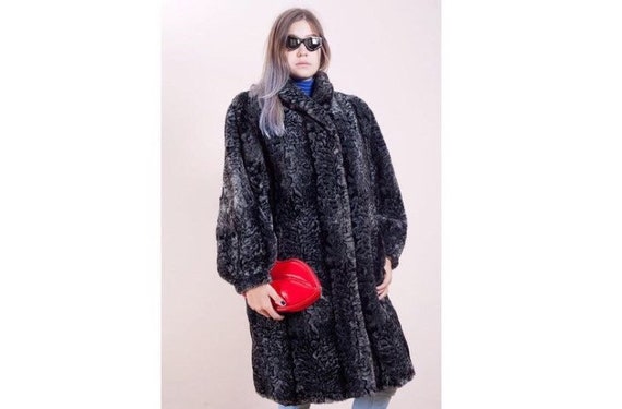 Leopard print fake fur long coat from the 80s • Fa