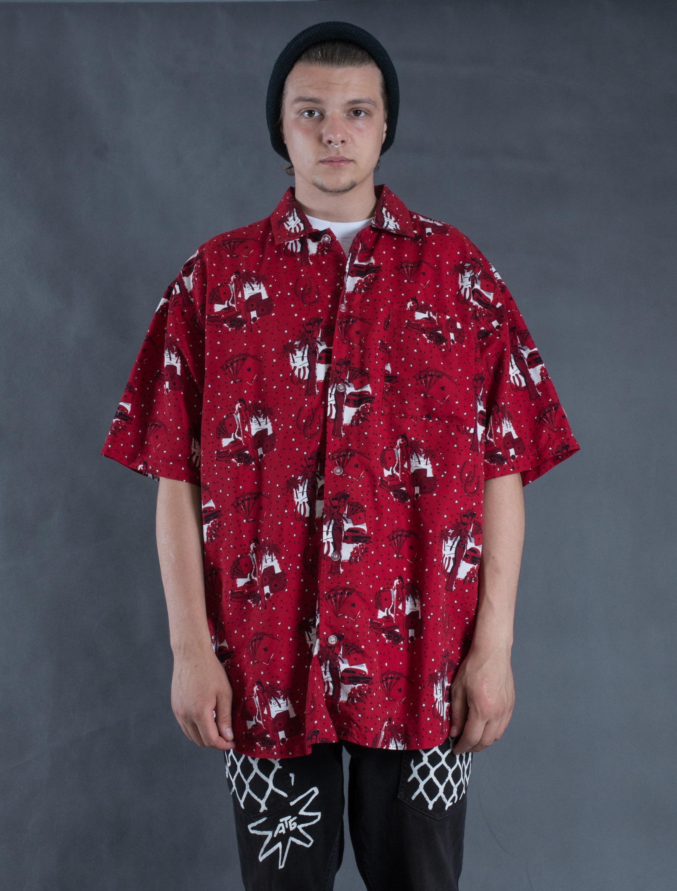 vintage button up shirts mens
