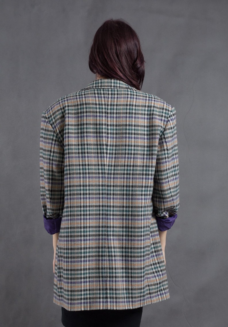 Vintage 90s checkered jacket \u2022 Womens boyfriend plaid blazer \u2022vintage clothing \u2022 Vintage clothing