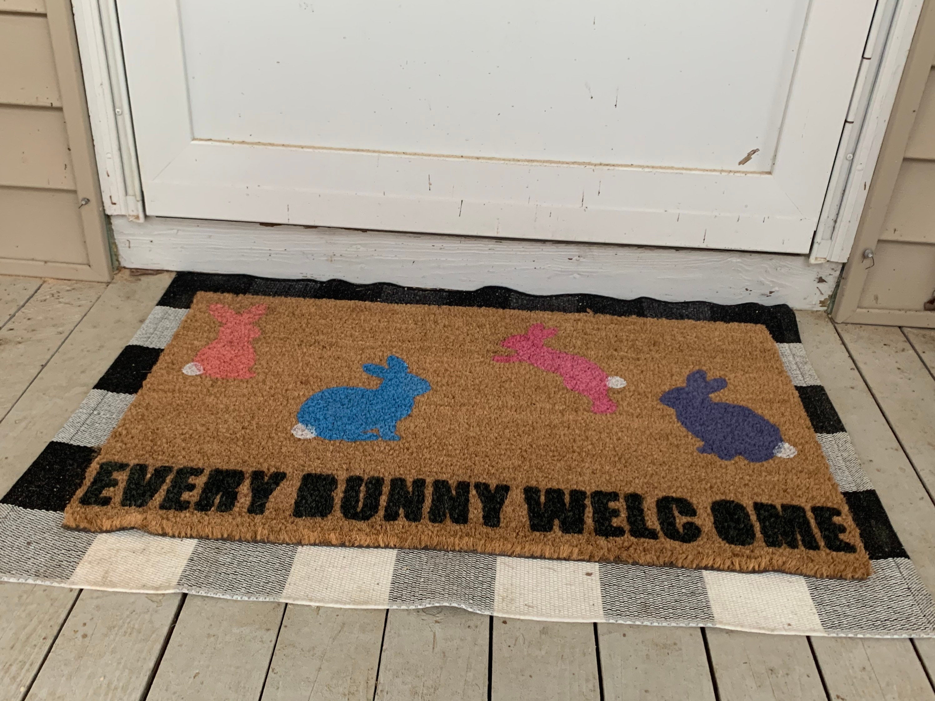 Every Bunny Coir Doormat, Easter Coir Doormat, Bunny Doormat