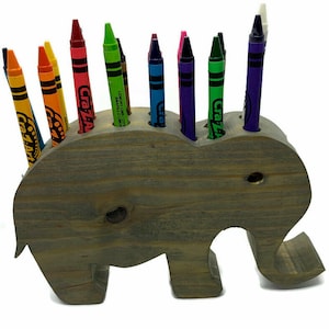 Kids Travel Art Kit Elephants Crayon Wallet On The Go Kids Art Activity Kit  Crayons and Scratch Pad Included - Elephants