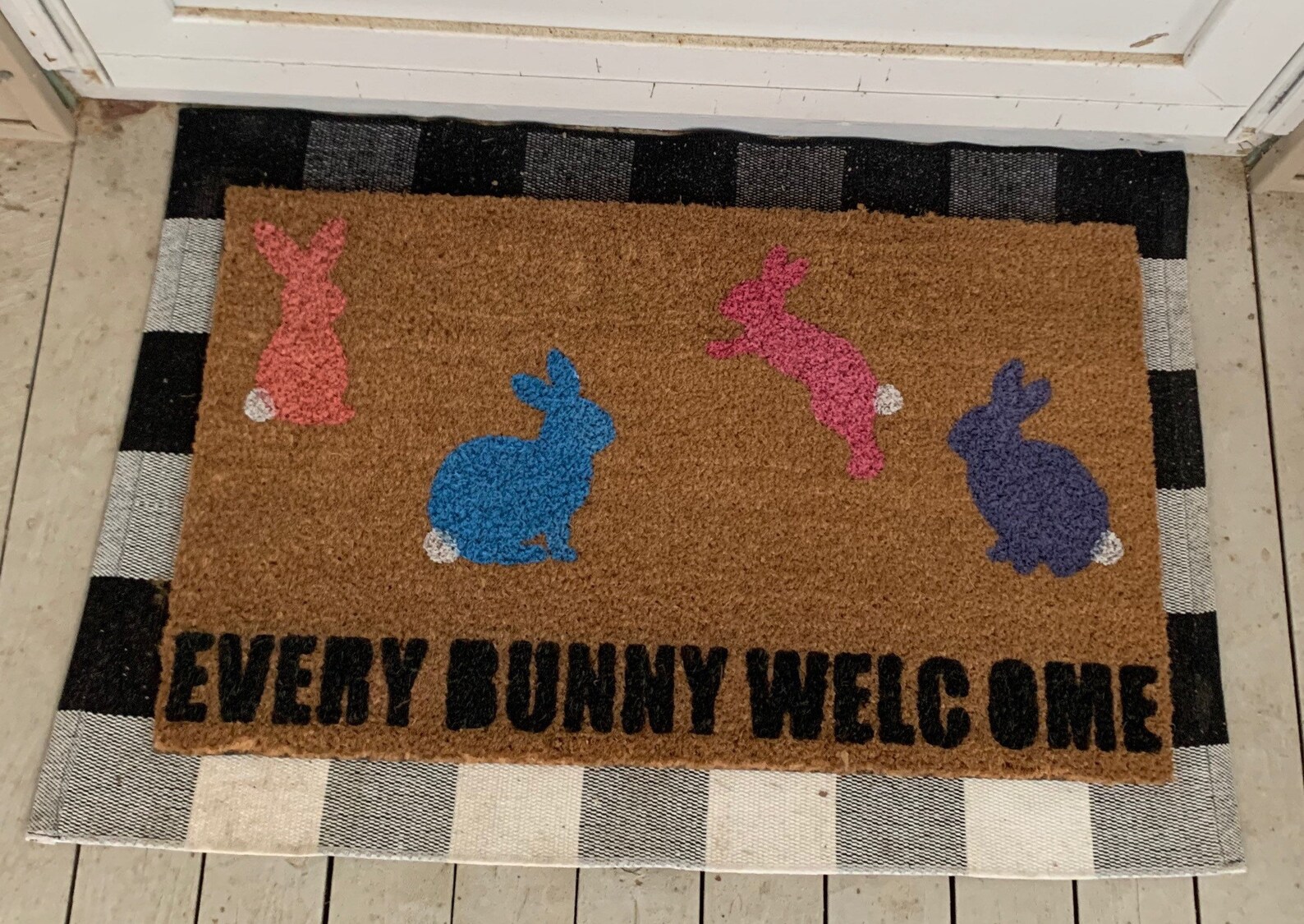 Every Bunny Coir Doormat, Easter Coir Doormat, Bunny Doormat