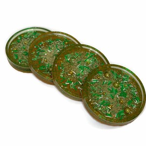 St. Patrick&#39;s Day Resin Coaster, Green and Gold Glitter Coaster, St. Patrick&#39;s Day Decor, St. Patty&#39;s Day Decor, Pot of Gold Decor