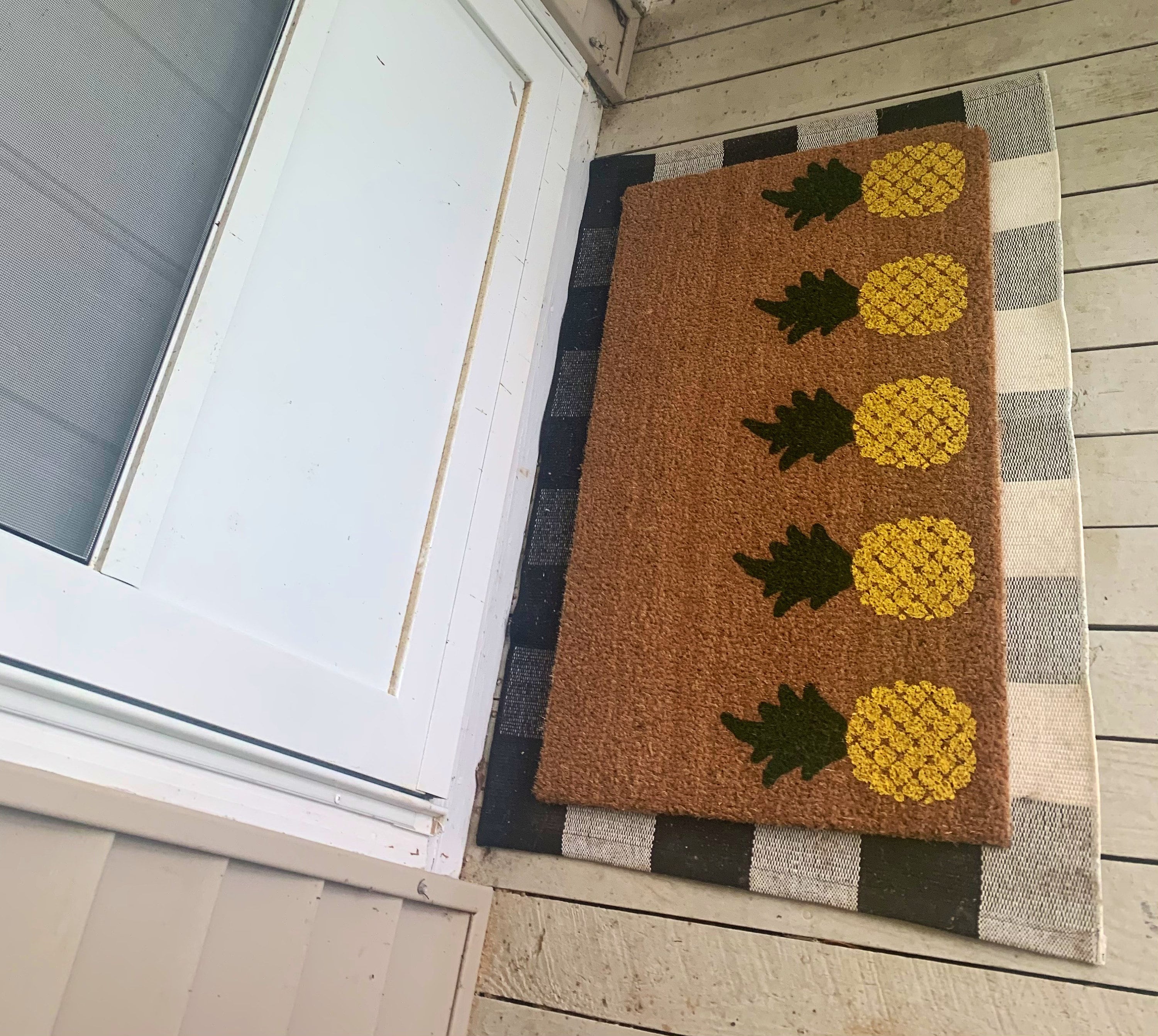 Pineapple Coir Doormat Summer Doormat Fruit Mat New Etsy