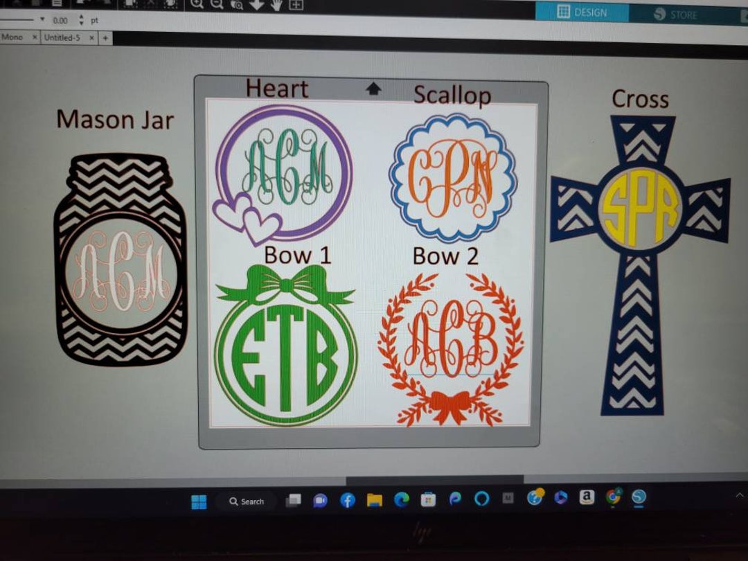 Customized Monogram Vinyl Decal Sticker - Etsy