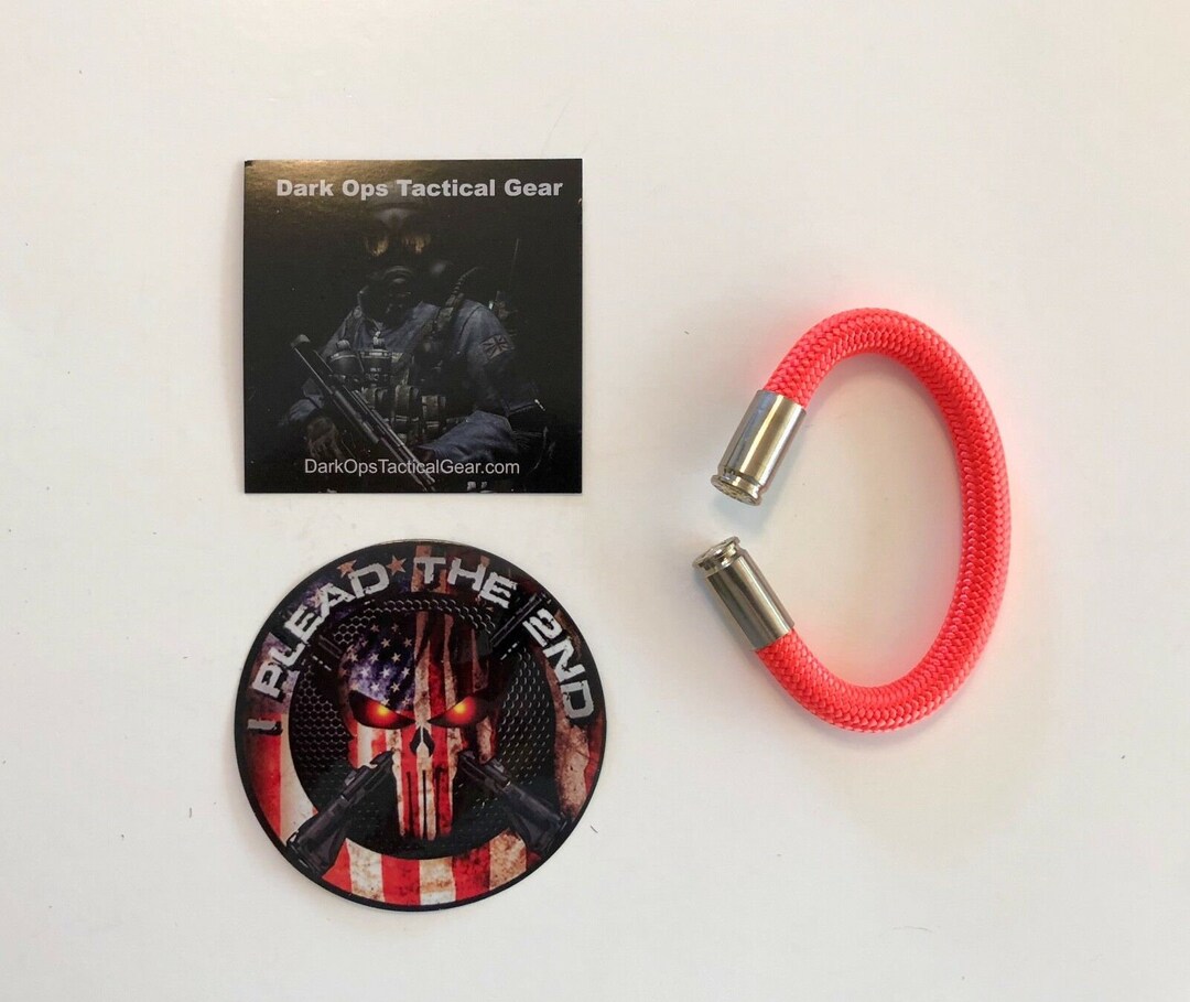 NRA.. Paracord Bullet Casing Bracelet...2nd Amendment...nickel 9mm