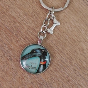 Sighthound keyring, Whippet key fob, dog lovers gift, greyhound keychain, Birthday gift, Christmas stocking stuffer, lurcher lovers gift