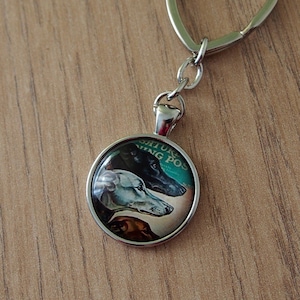 Greyhound keyring, sighthound key fob, Whippet keychain, dog lover gift, Birthday gift, Christmas gift, whippet keyring, lurcher owners gift