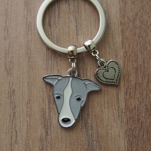 Sighthound keychain, whippet keychain, dog lover gift, greyhound lovers gift, Birthday gift idea, greyhound Christmas gift, lurcher keyring