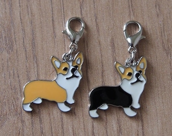 Corgi dog charm, zip pull, stitch marker, Corgi dog gift, dog charm, dog lover gift, Birthday gift, Christmas gift idea, Corgi bag charm x 1