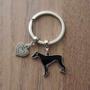 Great Dane keychain, Great Dane dog keyring, dog lovers gift, Birthday gift, Great Dane key fob, Christmas stocking stuffer, dog keychain