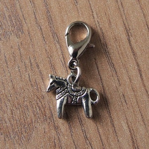 Swedish Dala horse zipper charm, horse pendant, horse zip pull, horse lover gift, Dala horse pendant, Christmas gift, Birthday present idea