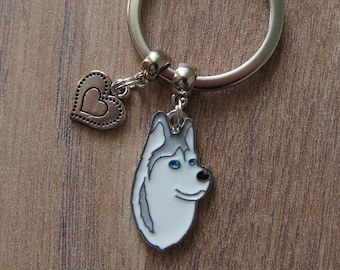Siberian husky keychain, dog keyring, husky keyring, husky owners gift, dog lovers keyring, Christmas gift, dog key fob, Birthday gift idea