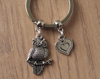 Owl key fob, owl keyring, owl lovers gift idea, nature lovers keyring, owl Christmas present, owl gift for her, owl Birthday present idea