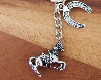 Horse & Horseshoe Keyring: Good Luck Charm, Horse Lover Gift