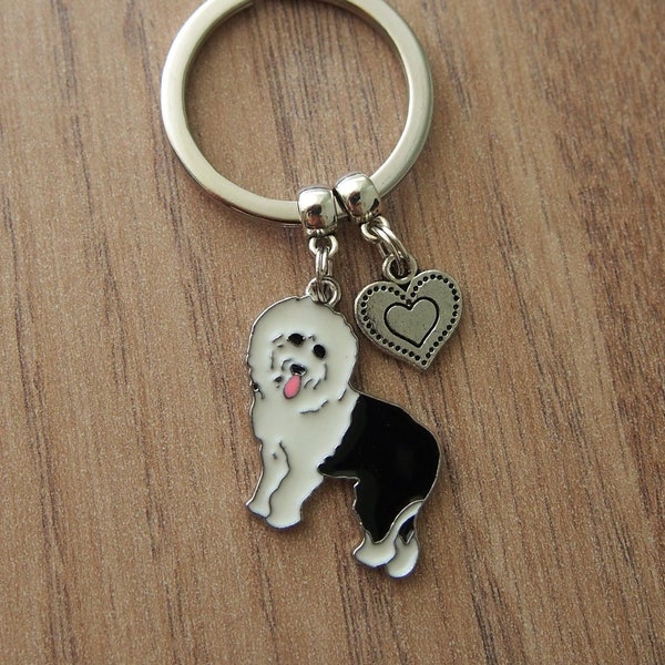 Old English Sheepdog keychain, Sheepdog keyring, dog lovers gift, English Sheepdog key fob, Old English Sheepdog owners gift, Christmas gift