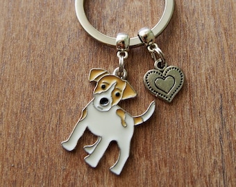 Llavero de Jack Russell Terrier, llavero de Jack Russell, regalo para amantes de los perros, regalo de cumpleaños, llavero de cachorro, regalo de Navidad, llavero de perro