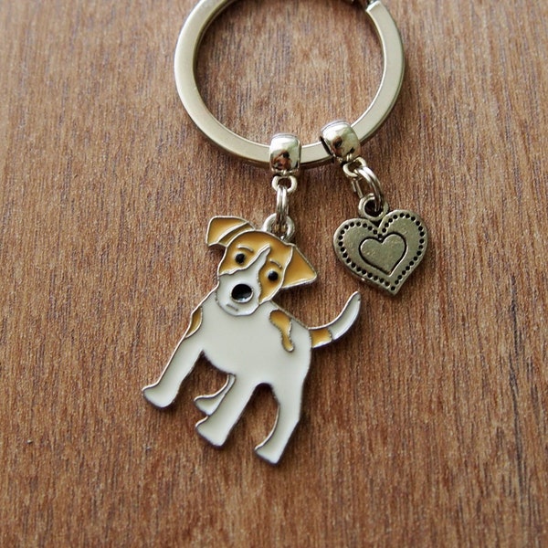 Jack Russell Terrier keychain, Jack Russell keyring, dog lovers gift, Birthday gift, puppy key fob, Christmas stocking stuffer, dog keychain