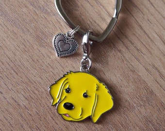 Labrador keychain, Golden retriever keyring, dog lovers present idea, Golden retriever key fob, Labrador puppy key fob, Labrador owners gift