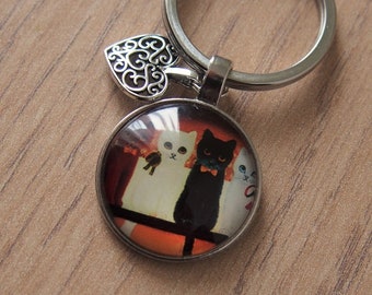 Portachiavi per coppia Simpatico regalo di San Valentino per la fidanzata, il fidanzato, il suo amante dei gatti, migliore amico, maro, moglie, regalo di fiancée  36
