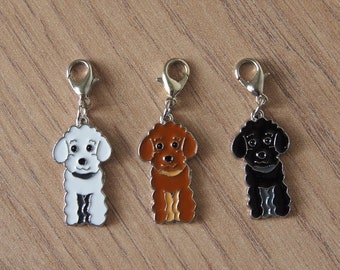 Portachiavi di razza di cane in ottone vintage - Bichon Frise - Italia
