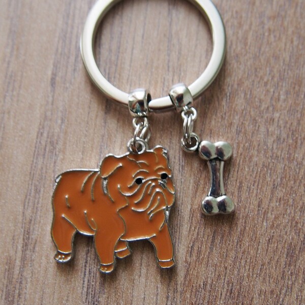 Bulldogge Schlüsselanhänger, Bulldogge Schlüsselanhänger, Hunde-Liebhaber-Geschenk, Geburtstagsgeschenk, Bulldogge Schlüsselanhänger, Weihnachts-Geschenk-Idee, Hund Schlüsselanhänger, Bulldogge Besitzer Geschenk
