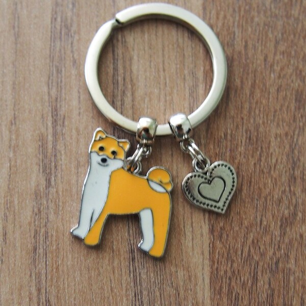 Shiba Inu keychain, Akita Inu keyring, dog lovers gift, Birthday gift, Shiba Inu key fob, Christmas stocking stuffer, Akita Inu gift idea