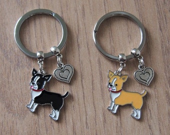 Llavero de chihuahua, llavero de cachorro de chihuahua, idea de regalo para amantes de los perros, llavero de cachorro, regalo de Navidad, llavero de chihuahua, regalo para dueños de chihuahua