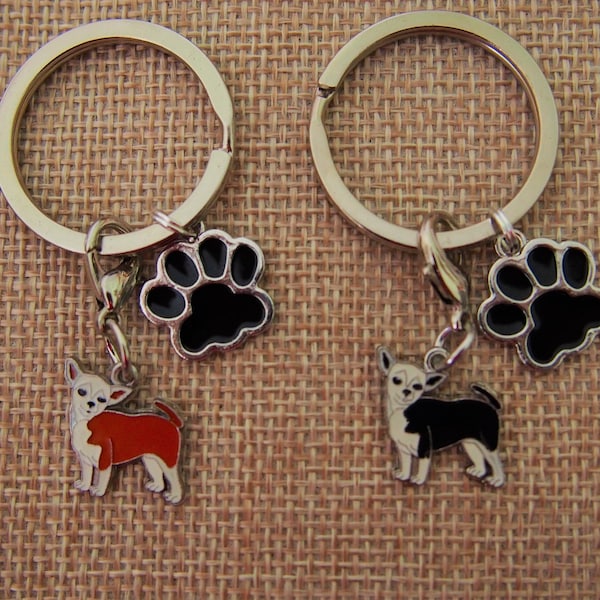 Porte-clés Chihuahua, porte-clés Chihuahua, cadeau pour amoureux des chiens, porte-clés pour chiens, porte-clés pour chiots, idée cadeau de Noël, porte-clés Chihuahua, charme pour chien