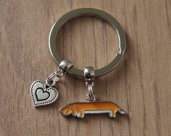 Dachshund dog keychain, dog lovers gift, dog owner keyring, Christmas present, dachshund keyring, sausage dog lover gift, sausagedog key fob