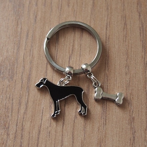Great Dane dog keychain, Great Dane keyring, dog lovers gift, Birthday present, Great Dane key fob, Christmas stocking stuffer, dog keychain