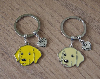 Labrador puppy keychain, Golden retriever keyring, dog lovers gift, Golden retriever key fob, White Labrador key fob, Labrador owners gift
