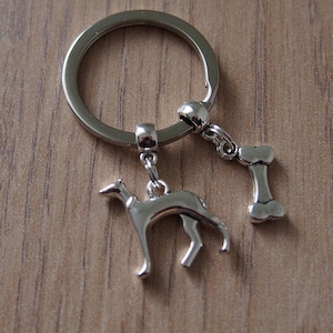 Lurcher key fob, sighthound keychain, dog lovers gift, Birthday gift, Christmas present, whippet keyring, greyhound owners gift idea