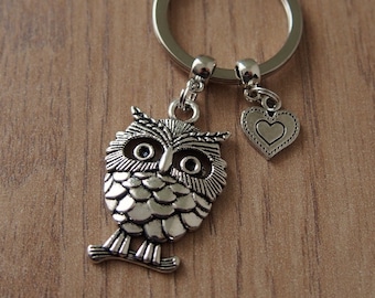 Owl key fob, owl keyring, owl lovers gift, owl lovers keychain, owl Christmas gift idea, owl gift, owl Birthday gift idea, gift for her