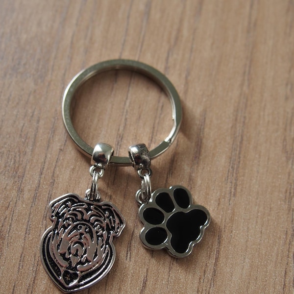 Llavero con temática de bulldog, llavero con forma de pata de perro, llavero de bulldog, llavero, guardián de llaves, idea de regalo de Navidad, regalo para dueños de bulldog, linda idea de regalo