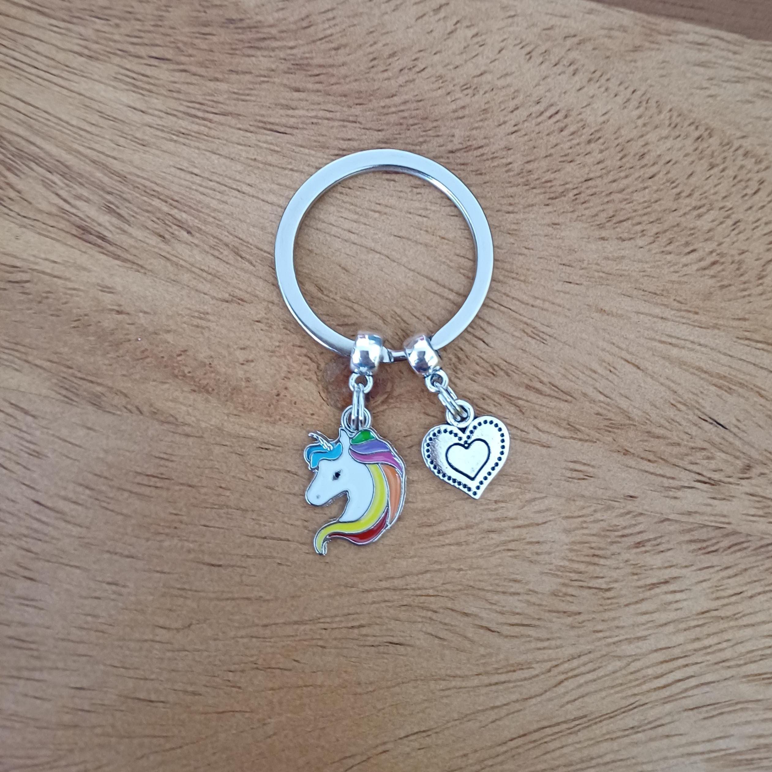 小物 MASU UNICORN KEY HOLDER Unicorn Key Holder, Unicorn Keychain, Heart Charm Keyring, Unicorn