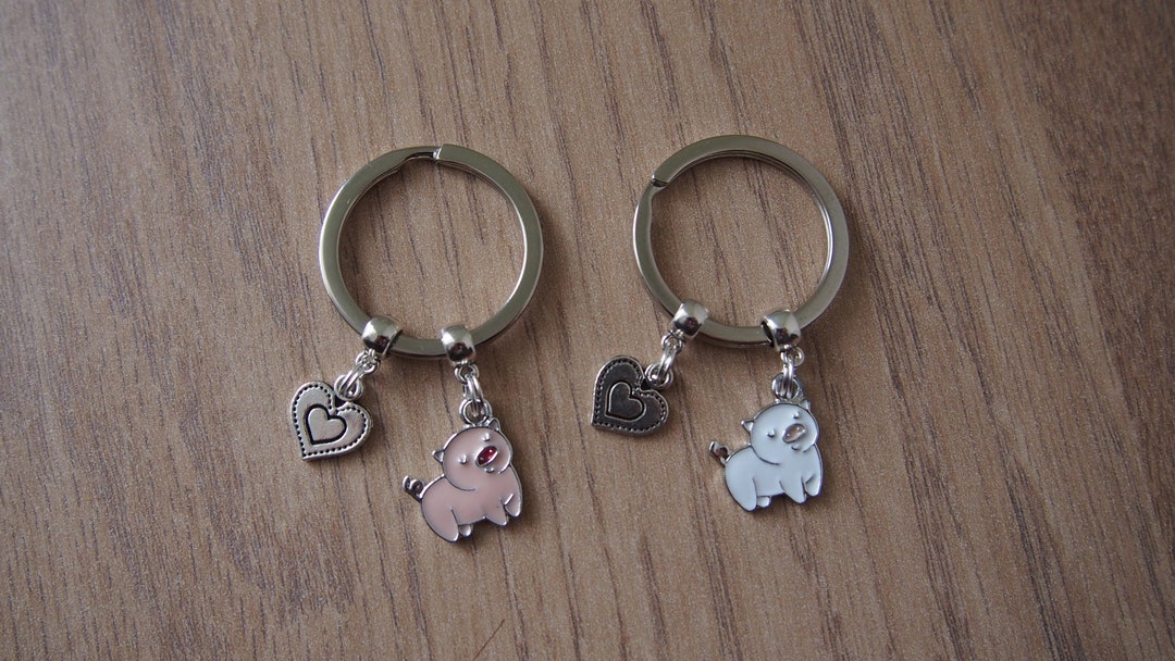 Pig Keychain, Nature Lovers Keyring, Pig Owners Gift Idea, Pig Key Fob ...