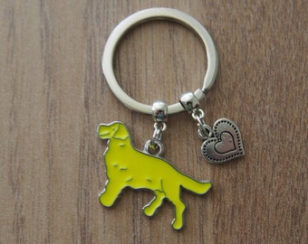 Golden Retriever Keychain: Dog Lover Gift with Heart Charm