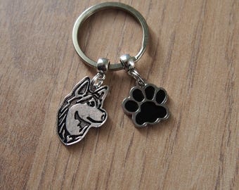 Husky key holder, Siberian husky key keeper, dog keychain, husky keyring, husky owners gift, dog lover gift idea, Christmas stocking stuffer